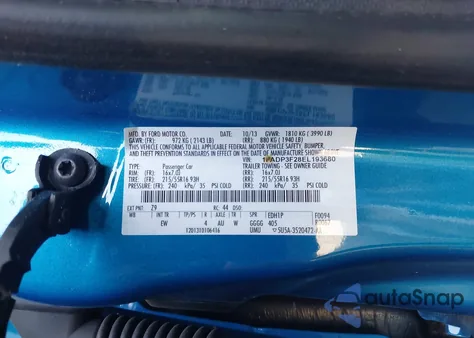 2014 Ford Focus Se from USA, damaged, VIN 1FADP3F28EL193680